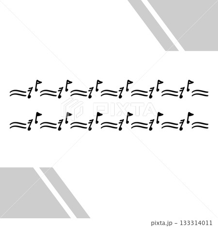 Hand drawn doodle music notes divider border line art illustration 133314011