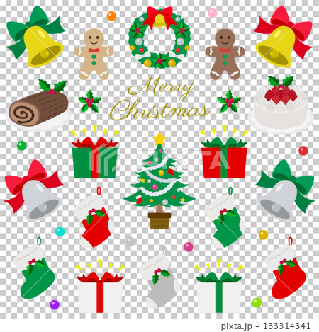 クリスマスシーズン用のデコレーションアイテム かわいいバラエティセット 133314341