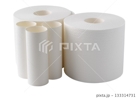 透明背景（png）にトイレットペーパーのロールと芯 133314731