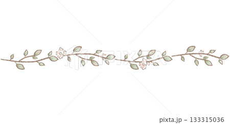 ふんわり色鉛筆風タッチの、植物のあしらいイラスト ふんわり色鉛筆風タッチの、植物のあしらいイラスト 133315036