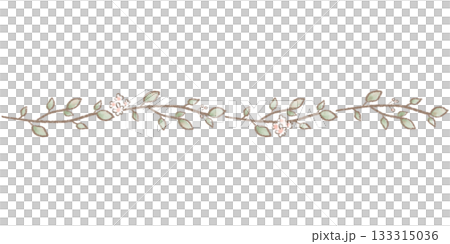 ふんわり色鉛筆風タッチの、植物のあしらいイラスト ふんわり色鉛筆風タッチの、植物のあしらいイラスト 133315036