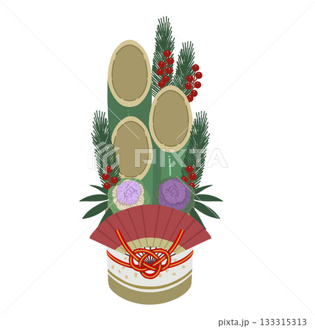 門松の手描きイラスト 133315313