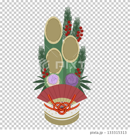 門松の手描きイラスト 133315313