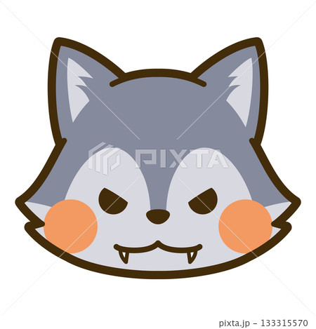 かわいいオオカミの顔アイコン 133315570