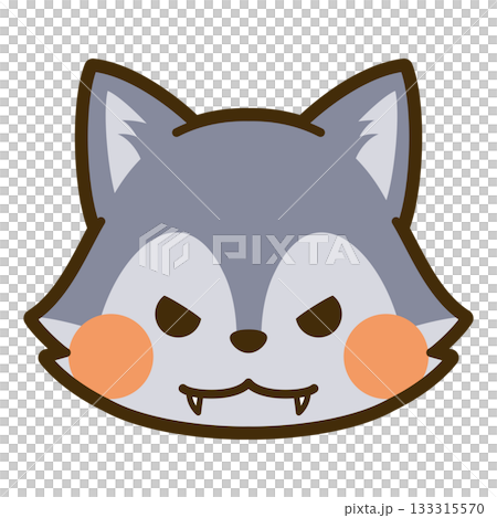 かわいいオオカミの顔アイコン 133315570