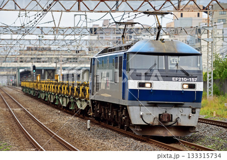 東海道本線 平塚 JR貨物 EF210-157(吹田)+日鐵チキ 返却 東海道本線 平塚 JR貨物 EF210-157(吹田)+日鐵チキ 返却 133315734