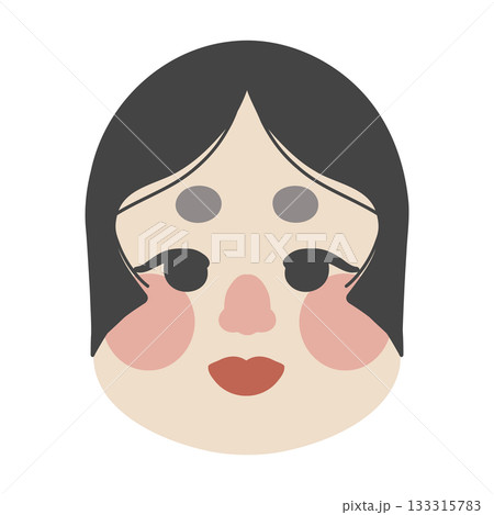 シンプルなおかめのイラスト シンプルなおかめのイラスト 133315783