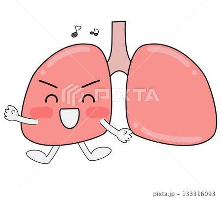 肺キャラクター　ごきげん、笑顔 133316093