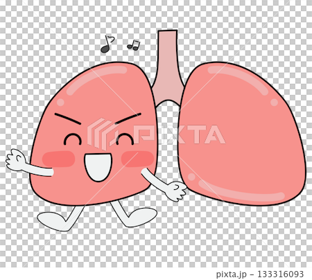 肺キャラクター　ごきげん、笑顔 133316093