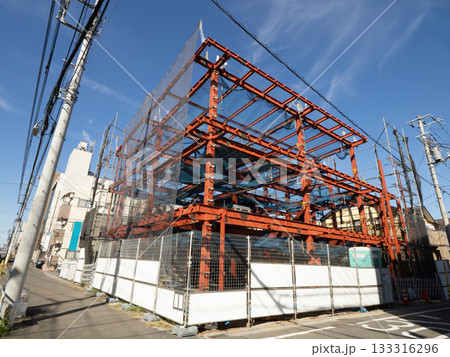 軽量鉄骨の建設現場　 133316296