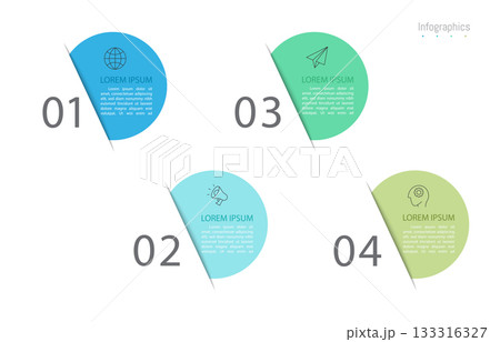 Infographic 4 options design elements for your business data. Vector Illustration. 133316327