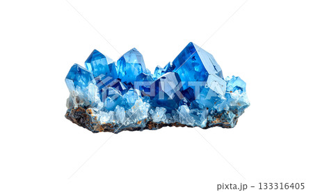 Amethyst crystal quartz mineral and gemstones isolated on white background. 133316405