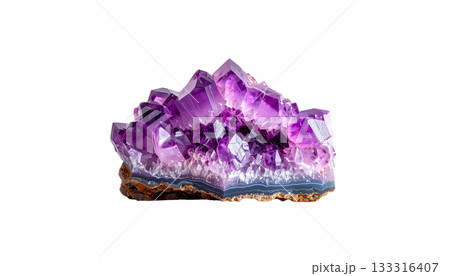 Purple quartz amethyst crystal and gemstones isolated on white background. Purple quartz amethyst crystal and gemstones isolated on white background. 133316407