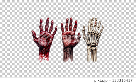Red palm print with blood and paint splash symbol isolated on white background. Red palm print with blood and paint splash symbol isolated on white background. 133316417