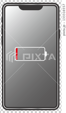 智慧型手機螢幕上顯示電池符號 133316557