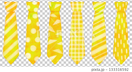 黃色圖案領帶插圖集 133316592