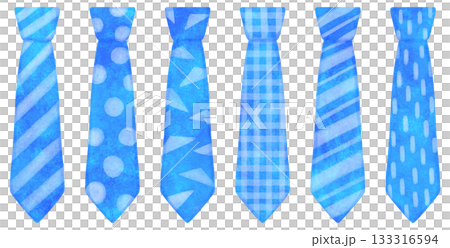 藍色圖案領帶插圖集 133316594