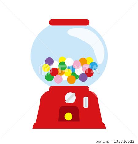 たくさんのガムボールが入ったガムボールマシーンのイラスト 133316622