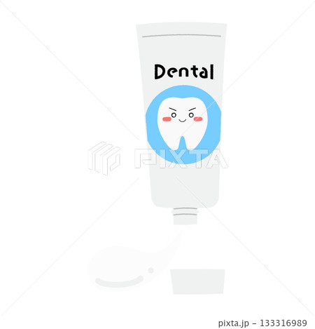 練り歯磨きチューブ　ジェルが出ている 133316989