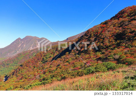 【大分県】牧ノ戸第一展望台から見た九重連山の紅葉 133317014