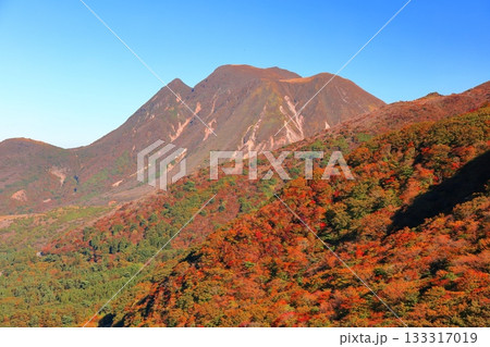 【大分県】牧ノ戸第一展望台から見た九重連山の紅葉 【大分県】牧ノ戸第一展望台から見た九重連山の紅葉 133317019