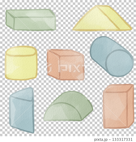 水彩積木插圖 133317331