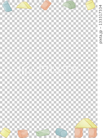 水彩風格的積木框架插圖 水彩風格的積木框架插圖 133317334