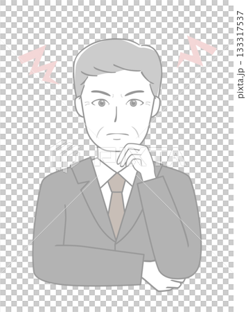 怒るスーツのシニア男性 133317537
