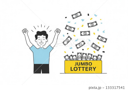宝くじ当選で喜ぶ男性 133317541