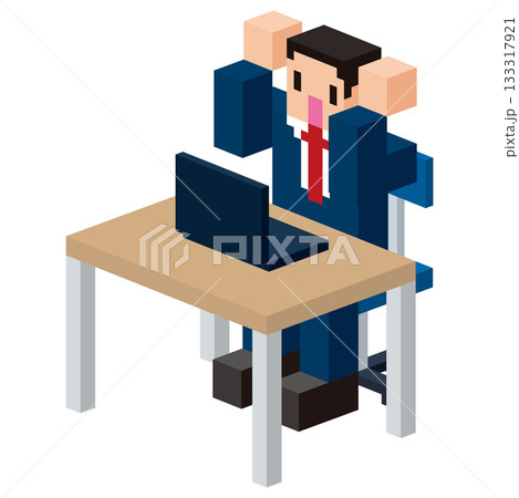 パソコン作業で頭を抱える男性会社員 パソコン作業で頭を抱える男性会社員 133317921