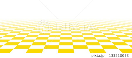 Golden checkerboard floor in perspective. Abstract checkered tile pattern background. Retro horizontal chess board grid plane surface. Vintage yellow empty room checker stage. Vector ballroom floor Golden checkerboard floor in perspective. Abstract checkered tile pattern background. Retro horizontal chess board grid plane surface. Vintage yellow empty room checker stage. Vector ballroom floor 133318058