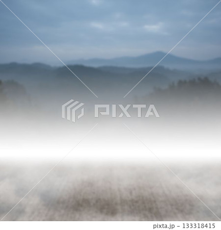 Digitally generated image of landscape with fog Digitally generated image of landscape with fog 133318415
