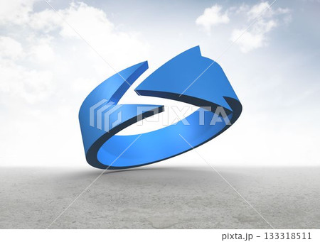 Blue arrow in a desert landscape 133318511