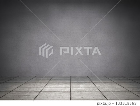 Empty interior scene is showing flat design grey textured wall meeting tiled concrete floor Empty interior scene is showing flat design grey textured wall meeting tiled concrete floor 133318565