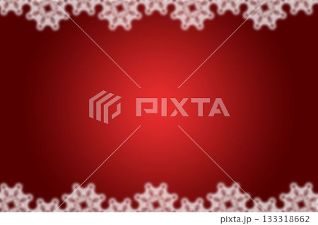 Flat red gradient backdrop is featuring white lace-like snowflake borders at top and bottom edges Flat red gradient backdrop is featuring white lace-like snowflake borders at top and bottom edges 133318662