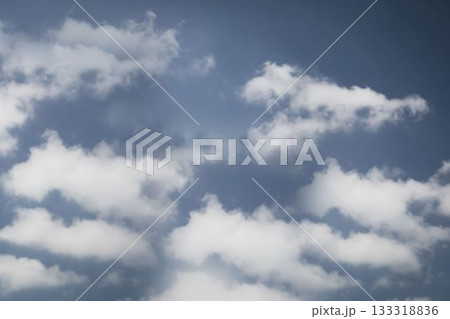 White cumulus clouds are floating across deep blue sky in flat design vector art White cumulus clouds are floating across deep blue sky in flat design vector art 133318836