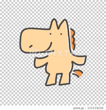A cute horse standing with a smile New Year's material A cute horse standing with a smile New Year's material 133319230