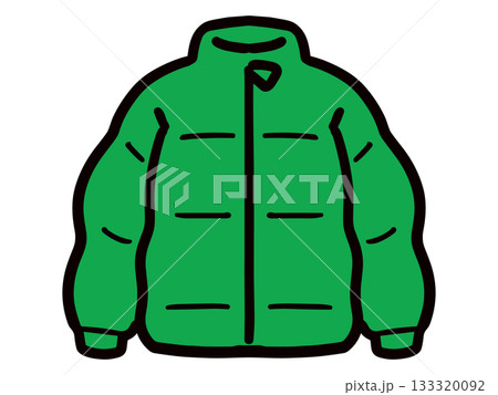緑のダウンジャケットのイラスト 緑のダウンジャケットのイラスト 133320092