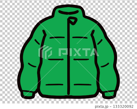 緑のダウンジャケットのイラスト 133320092