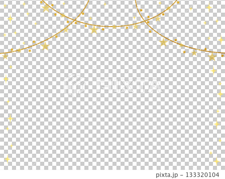 金色・星のガーランドのフレーム 金色・星のガーランドのフレーム 133320104