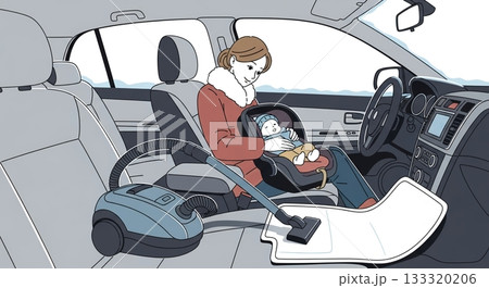 赤ちゃんと一緒に、愛車の車内をきれいに！ 133320206