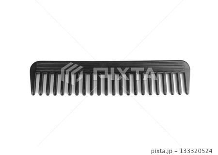 Black hair comb on white background 133320524