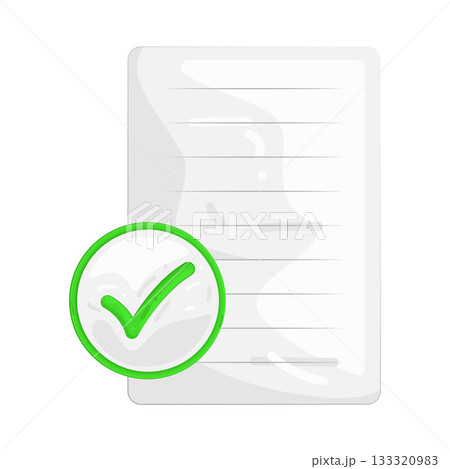 Illustration of file approved Illustration of file approved 133320983