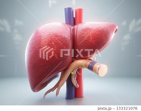 3D Render of Human Liver Anatomy on Neutral...のイラスト素材 [133321076] - PIXTA