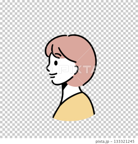 Smiling woman profile illustration 133321245