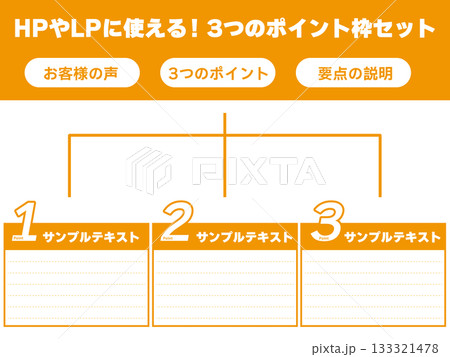 オレンジの3つの要点整理素材 オレンジの3つの要点整理素材 133321478