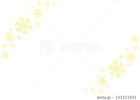 薄い黄色の斜めの雪の結晶のイラスト 薄い黄色の斜めの雪の結晶のイラスト 133321831