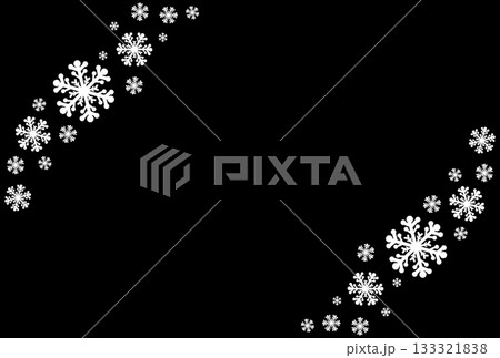 白い斜めの雪の結晶のイラスト 白い斜めの雪の結晶のイラスト 133321838