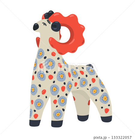 Dymkovo toy, Vyatka, Kirov. Goat toy ws red horns Dymkovo toy, Vyatka, Kirov. Goat toy ws red horns 133322057