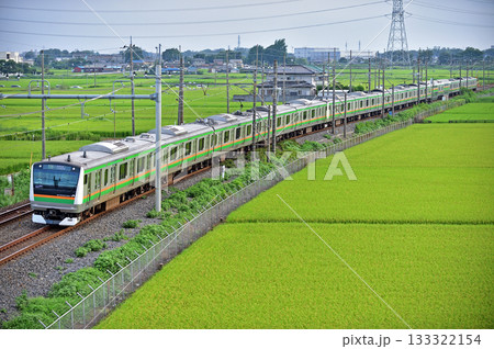 東北本線　東鷲宮ー栗橋　JR東日本　E233系3000番台　U227編成（小山） 133322154